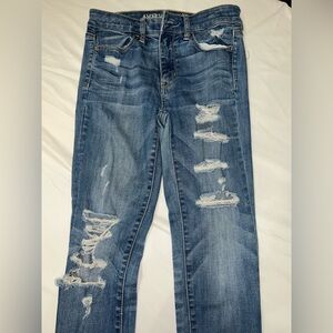 Distressed Blue Women's Skinny Jeans